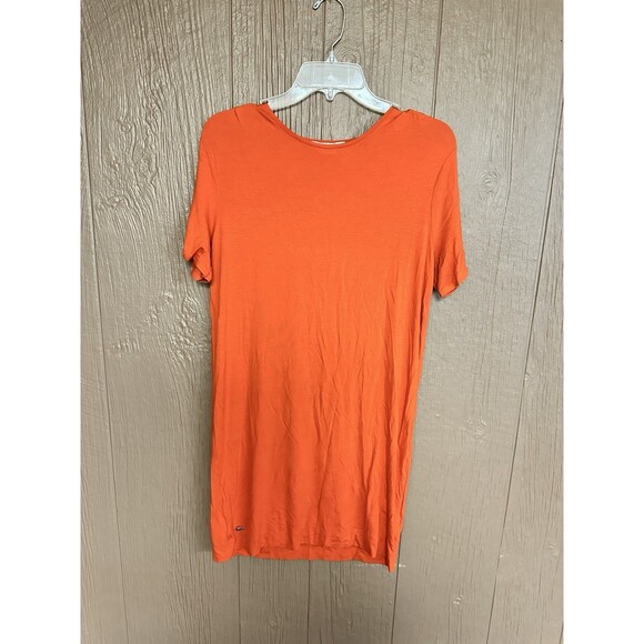 Lascoste TShirt Dress Orange Closed Slit Crewneck Flowy Golf Outdoor Size 34 (2) - Picture 1 of 7